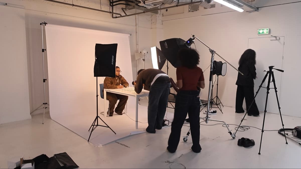 Avodah crew setting up a studio shoot