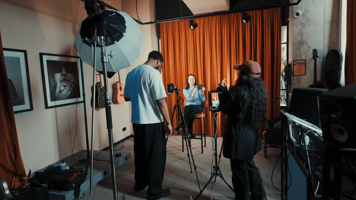 The Avodah studio set during a production day